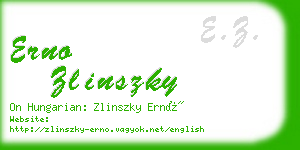 erno zlinszky business card